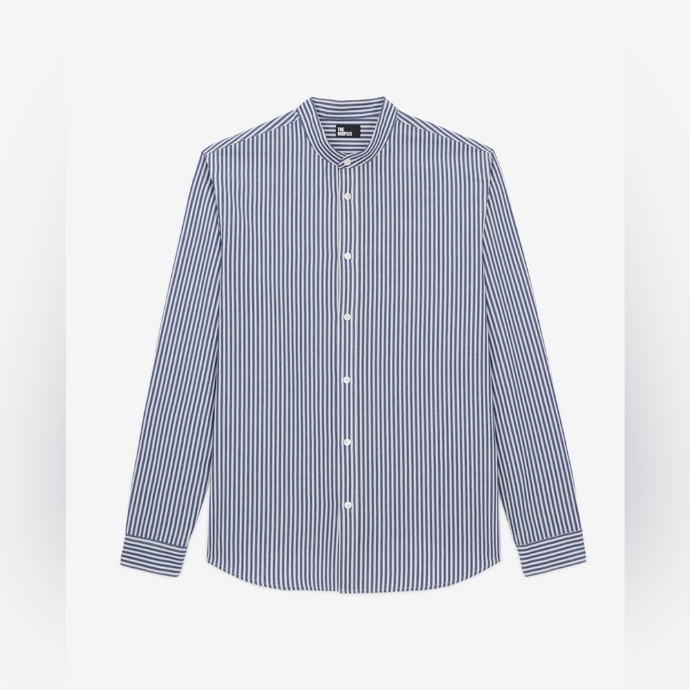 The Kooples Blue-Striped Shirt with Office Collar - Size M